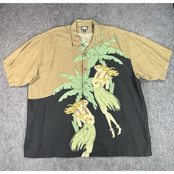 Tommy Bahama Other - Vintage Tommy Bahama Linen Shirt Mens XXL Pinup Girl Tropical Button Up S/S
